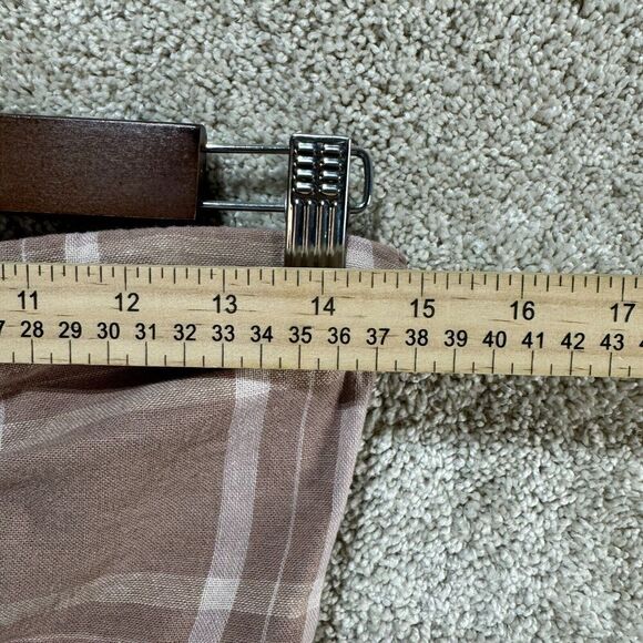 Free People Life Like This Midi Dress Womens XS Natural Plaid Strapless Tie Back - Picture 10 of 16